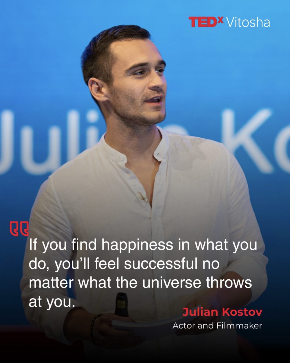 TEDxVitosha quote card featuring Julian Kostov